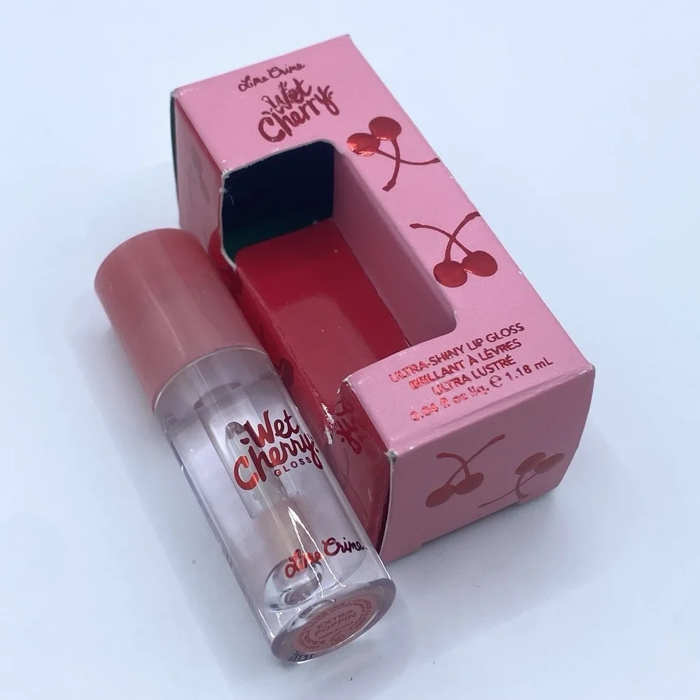 Lime Crime Wet Cherry Lip Gloss Extra Poppin MINI .04 oz NEW